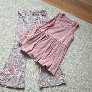 Angel dear bamboo peplum flat set paisley